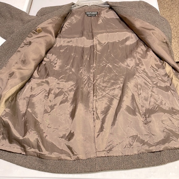 GIORGIO ARMANI Black Label Tweed Suit Jacket Collarless Blazer Women’s 44 / 8 - Picture 10 of 12